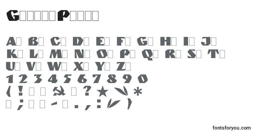Fuente GranitPlain - alfabeto, números, caracteres especiales