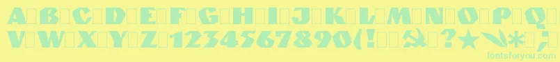 GranitPlain Font – Green Fonts on Yellow Background