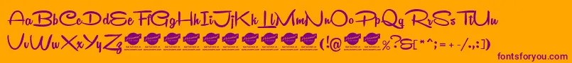 Remachinescript Font – Purple Fonts on Orange Background
