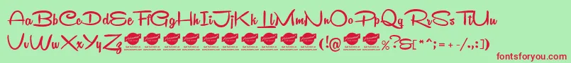 Remachinescript Font – Red Fonts on Green Background