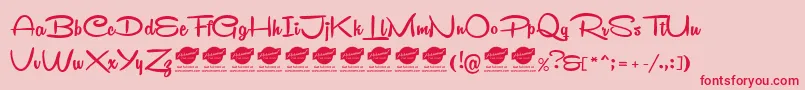 Remachinescript Font – Red Fonts on Pink Background