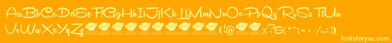 Remachinescript Font – Yellow Fonts on Orange Background