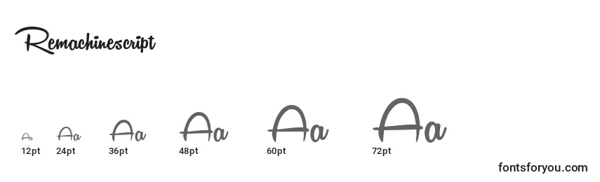 Remachinescript Font Sizes