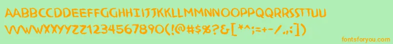 Ninjutsubb Font – Orange Fonts on Green Background