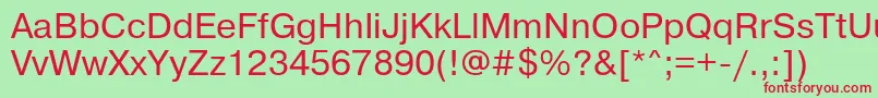 Pragmaticactt Font – Red Fonts on Green Background