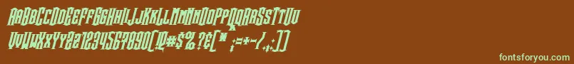 Шрифт SteamwreckBoldItalic – зелёные шрифты на коричневом фоне