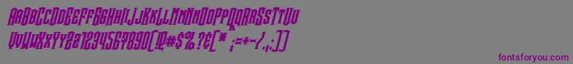 Шрифт SteamwreckBoldItalic – фиолетовые шрифты на сером фоне