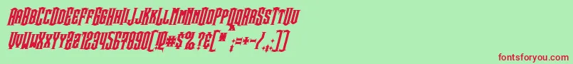 SteamwreckBoldItalic Font – Red Fonts on Green Background