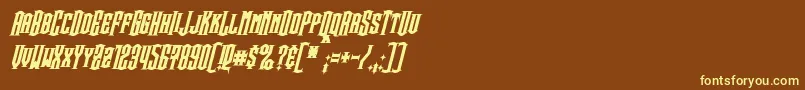 SteamwreckBoldItalic-fontti – keltaiset fontit ruskealla taustalla