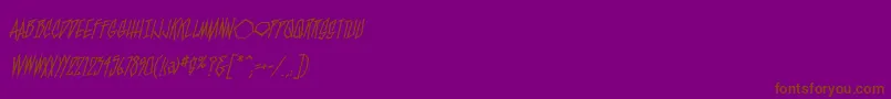 Czcionka BlamblamReg – brązowe czcionki na fioletowym tle