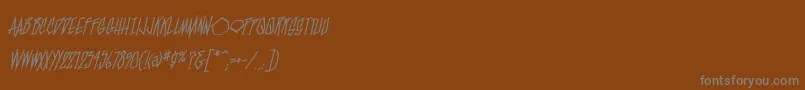 Czcionka BlamblamReg – szare czcionki na brązowym tle