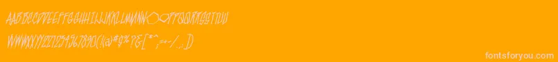 BlamblamReg-Schriftart – Rosa Schriften auf orangefarbenem Hintergrund