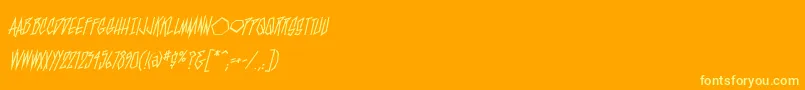 BlamblamReg Font – Yellow Fonts on Orange Background