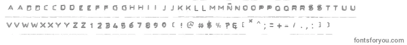 Secret Files-fontti – harmaat kirjasimet valkoisella taustalla