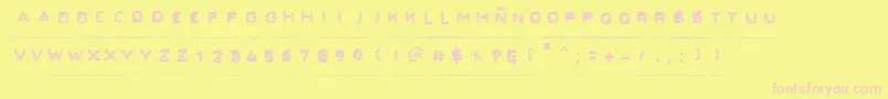Secret Files-fontti – vaaleanpunaiset fontit keltaisella taustalla
