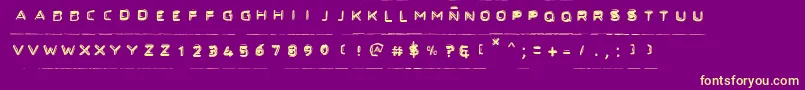 Secret Files-fontti – keltaiset fontit violetilla taustalla