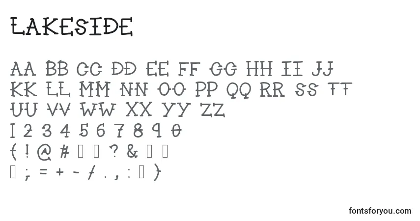 Schriftart Lakeside – Alphabet, Zahlen, spezielle Symbole