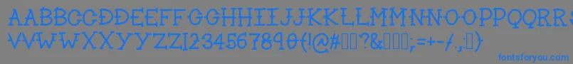 フォントLakeside – 灰色の背景に青い文字