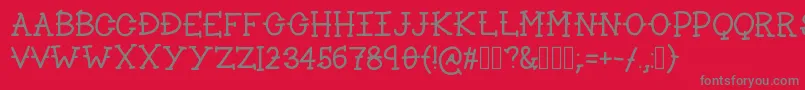 Lakeside Font – Gray Fonts on Red Background