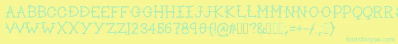 Lakeside Font – Green Fonts on Yellow Background