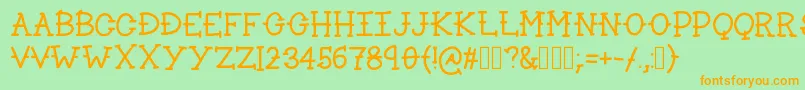 Lakeside Font – Orange Fonts on Green Background