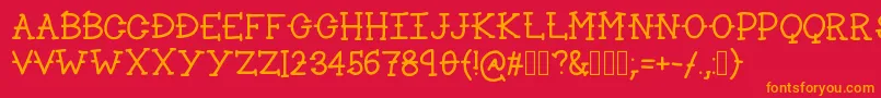 Lakeside Font – Orange Fonts on Red Background