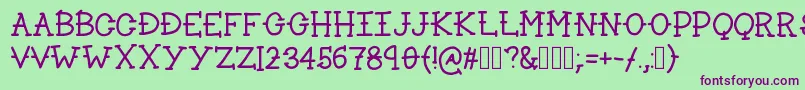 Lakeside Font – Purple Fonts on Green Background