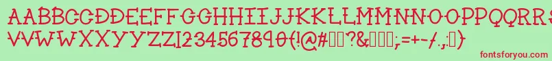 Lakeside Font – Red Fonts on Green Background