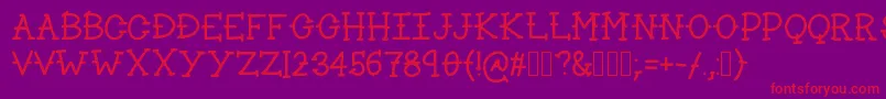 フォントLakeside – 紫の背景に赤い文字