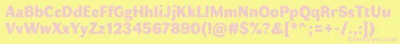 FauneDisplayBlack-fontti – vaaleanpunaiset fontit keltaisella taustalla