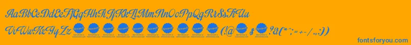 Шрифт ImpregnablePersonalUseOnly – синие шрифты на оранжевом фоне