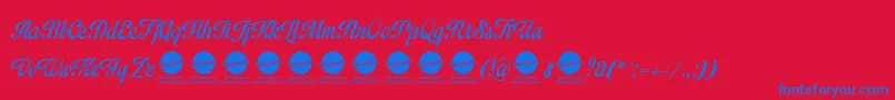 Czcionka ImpregnablePersonalUseOnly – niebieskie czcionki na czerwonym tle