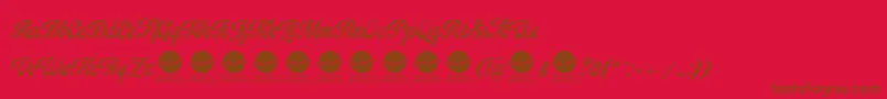 Czcionka ImpregnablePersonalUseOnly – brązowe czcionki na czerwonym tle