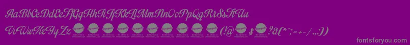 ImpregnablePersonalUseOnly-fontti – harmaat kirjasimet violetilla taustalla
