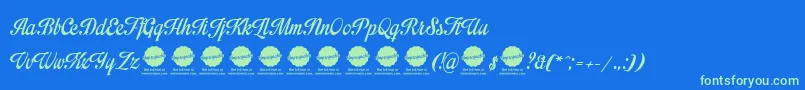 ImpregnablePersonalUseOnly Font – Green Fonts on Blue Background