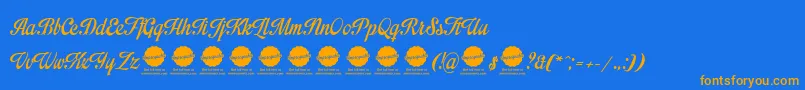 Шрифт ImpregnablePersonalUseOnly – оранжевые шрифты на синем фоне