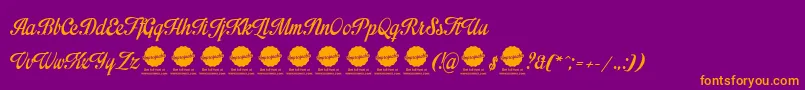 フォントImpregnablePersonalUseOnly – 紫色の背景にオレンジのフォント