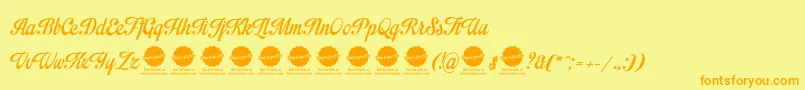 ImpregnablePersonalUseOnly-fontti – oranssit fontit keltaisella taustalla