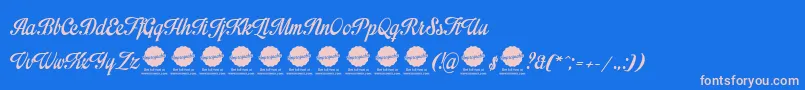 ImpregnablePersonalUseOnly-fontti – vaaleanpunaiset fontit sinisellä taustalla