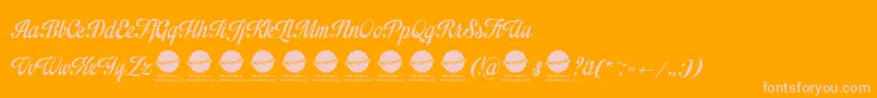 ImpregnablePersonalUseOnly-fontti – vaaleanpunaiset fontit oranssilla taustalla