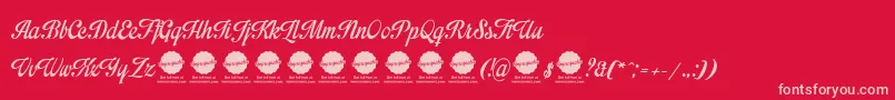 Шрифт ImpregnablePersonalUseOnly – розовые шрифты на красном фоне
