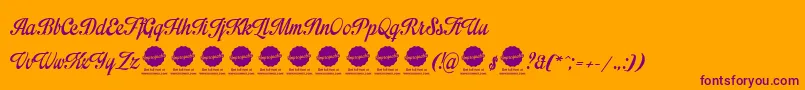 フォントImpregnablePersonalUseOnly – オレンジの背景に紫のフォント