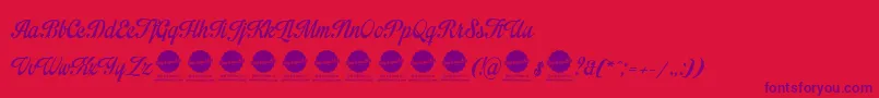 フォントImpregnablePersonalUseOnly – 赤い背景に紫のフォント