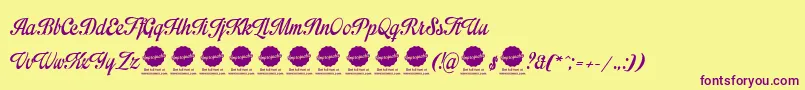 フォントImpregnablePersonalUseOnly – 紫色のフォント、黄色の背景