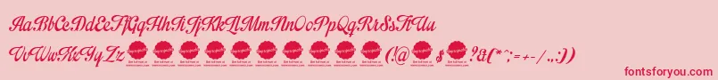 Fonte ImpregnablePersonalUseOnly – fontes vermelhas em um fundo rosa