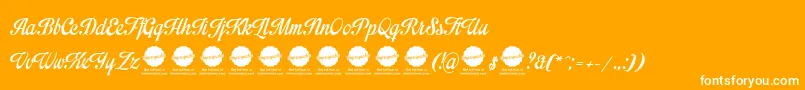 Weitere Informationen zur ImpregnablePersonalUseOnly-Schriftart ImpregnablePersonalUseOnly-Schriftart – Weiße Schriften auf orangefarbenem Hintergrund