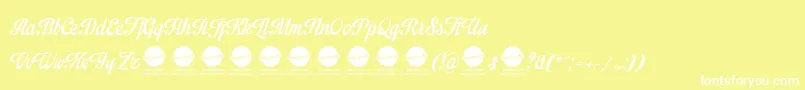 Czcionka ImpregnablePersonalUseOnly – białe czcionki na żółtym tle
