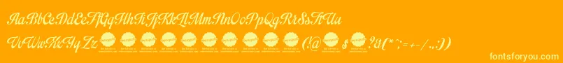 Czcionka ImpregnablePersonalUseOnly – żółte czcionki na pomarańczowym tle