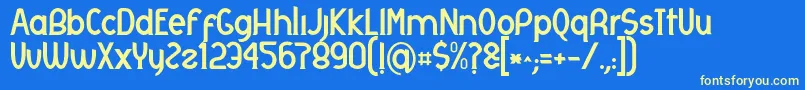 Otrebla Font – Yellow Fonts on Blue Background