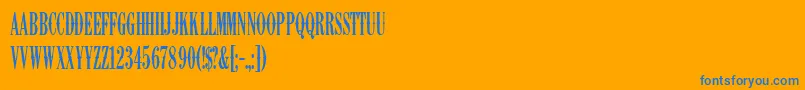 K22AmbelynCondensed Font – Blue Fonts on Orange Background